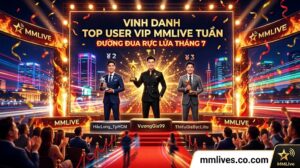 Bảng xếp hạng vinh danh Top User VIP MMLive tuần, gồm Top 3 đại gia dẫn đầu đường đua cống hiến tháng 7 trên sân khấu trao giải hoành tráng của nền tảng nanogate.io.
