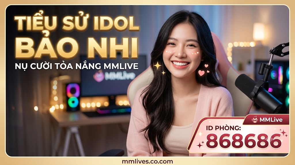 Ảnh thumbnail bài viết TIỂU SỬ IDOL BẢO NHI - NỤ CƯỜI TỎA NẮNG MMLIVE, ID PHÒNG: 868686. Hình ảnh Idol Bảo Nhi cười rạng rỡ trong phòng livestream MMLive, domain nanogate.io.